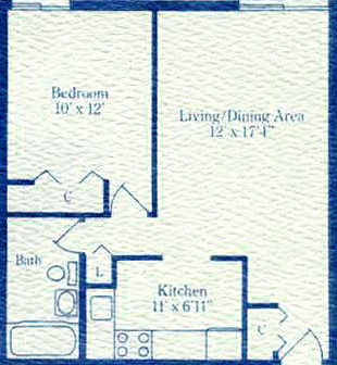  One bedroom garden apartment